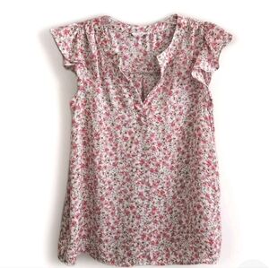 Emily Wonder Floral Top Pink Satin Pullover